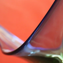 Load image into Gallery viewer, Mid-Century Val St Lambert Blue Green Triangular Art Glass Vase. B12633
