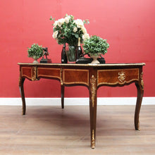 Load image into Gallery viewer, Louis XV Style French Bureau Plat Writing Desk with Ormolu Mounts and Glass Top. B13038
