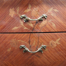 Load image into Gallery viewer, Pair of Vintage French Bedside Tables with Marquetry Inlay and Pull Out Slides. B12799

