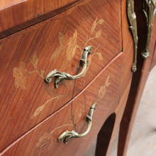 Load image into Gallery viewer, Pair of Vintage French Bedside Tables with Marquetry Inlay and Pull Out Slides. B12799
