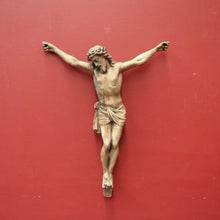 Load image into Gallery viewer, Antique French wall hanging plaster statue of Jesus – devotional home décor. B12406
