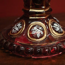Load image into Gallery viewer, x SOLD Striking Pair of Antique Ruby Glass Hurricane Lamps with Prisms and Gilding. B12634
