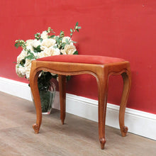 Load image into Gallery viewer, Vintage French Oak Dressing Table Stool with Cabriole Legs and Upholstered Seat. B12813
