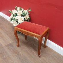 Load image into Gallery viewer, Vintage French Oak Dressing Table Stool with Cabriole Legs and Upholstered Seat. B12813
