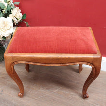 Load image into Gallery viewer, Vintage French Oak Dressing Table Stool with Cabriole Legs and Upholstered Seat. B12813

