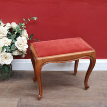 Load image into Gallery viewer, Vintage French Oak Dressing Table Stool with Cabriole Legs and Upholstered Seat. B12813
