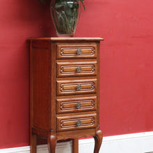 Load image into Gallery viewer, Vintage French Oak Lingerie Chest with Five Drawers and French Scroll Feet. B12794
