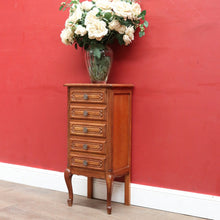 Load image into Gallery viewer, Vintage French Oak Lingerie Chest with Five Drawers and French Scroll Feet. B12794
