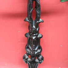 Load image into Gallery viewer, Antique French Cast Iron Umbrella Stand with Drip Tray and Decorative Black Enamel Finish. B12500
