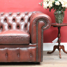 Load image into Gallery viewer, Vintage Moran Two Seater Chesterfield Lounge in Burgundy Leather. B13042
