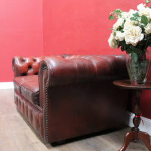 Load image into Gallery viewer, Vintage Moran Two Seater Chesterfield Lounge in Burgundy Leather. B13042
