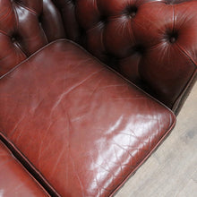 Load image into Gallery viewer, Vintage Moran Two Seater Chesterfield Lounge in Burgundy Leather. B13042
