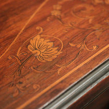 Load image into Gallery viewer, Antique English rosewood hexagonal table with string inlay and X-stretcher. B12233
