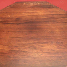 Load image into Gallery viewer, Antique English rosewood hexagonal table with string inlay and X-stretcher. B12233
