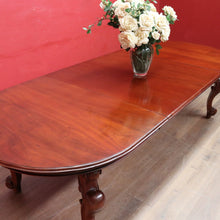 Load image into Gallery viewer, Vintage English Mahogany Dining Table with Two Extension Leaves Circa 1940. B13025

