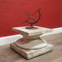 Load image into Gallery viewer, Beautiful Handcrafted Garden Sundial with Concrete Base and Wrought Iron Dial. B12632
