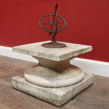 Load image into Gallery viewer, Beautiful Handcrafted Garden Sundial with Concrete Base and Wrought Iron Dial. B12632
