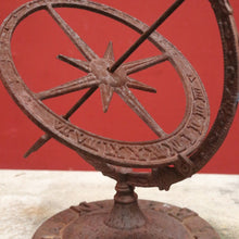 Load image into Gallery viewer, Beautiful Handcrafted Garden Sundial with Concrete Base and Wrought Iron Dial. B12632
