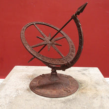 Load image into Gallery viewer, Beautiful Handcrafted Garden Sundial with Concrete Base and Wrought Iron Dial. B12632
