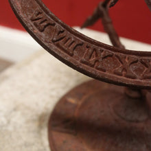Load image into Gallery viewer, Beautiful Handcrafted Garden Sundial with Concrete Base and Wrought Iron Dial. B12632
