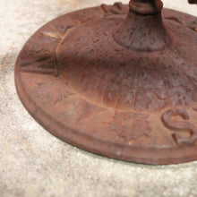 Load image into Gallery viewer, Beautiful Handcrafted Garden Sundial with Concrete Base and Wrought Iron Dial. B12632
