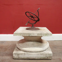 Load image into Gallery viewer, Beautiful Handcrafted Garden Sundial with Concrete Base and Wrought Iron Dial. B12632
