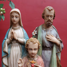 Load image into Gallery viewer, Vintage Italian Hand Painted Holy Family Sculpture Featuring Mary Joseph and Jesus. B12784

