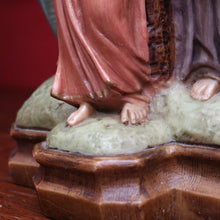 Load image into Gallery viewer, Vintage Italian Hand Painted Holy Family Sculpture Featuring Mary Joseph and Jesus. B12784
