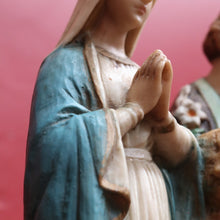 Load image into Gallery viewer, Vintage Italian Hand Painted Holy Family Sculpture Featuring Mary Joseph and Jesus. B12784
