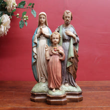 Load image into Gallery viewer, Vintage Italian Hand Painted Holy Family Sculpture Featuring Mary Joseph and Jesus. B12784
