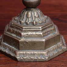 Load image into Gallery viewer, French Antique Brass Hanukkah Menorah with Octagonal Base and Star of David. B12788
