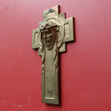 Load image into Gallery viewer, Antique French Art Deco Solid Brass Plaque of Christ by Sylvain Norga. B12797

