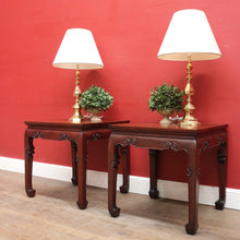 Load image into Gallery viewer, Pair of Vintage Chinese Style Hardwood Table Lamps, Side Table, Coffee Table. B12459
