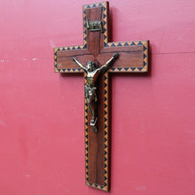 Load image into Gallery viewer, French Rosewood Crucifix with Tunbridgeware Style Inlay and Corpus. B12848
