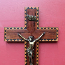 Load image into Gallery viewer, French Rosewood Crucifix with Tunbridgeware Style Inlay and Corpus. B12848
