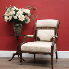 Load image into Gallery viewer, x SOLD Antique French Armchair, Inlay to the timber. Suitable for the Hall, Bedroom or Living. B12240
