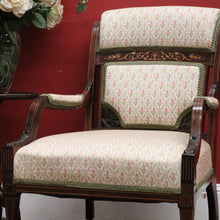 Load image into Gallery viewer, x SOLD Antique French Armchair, Inlay to the timber. Suitable for the Hall, Bedroom or Living. B12240

