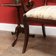Load image into Gallery viewer, Antique English Mahogany Armchair with Scroll Arms and Floral Upholstery. B12639
