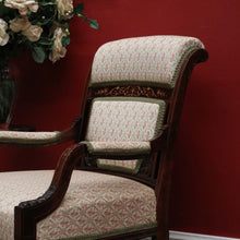 Load image into Gallery viewer, x SOLD Antique French Armchair, Inlay to the timber. Suitable for the Hall, Bedroom or Living. B12240
