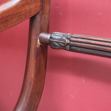Load image into Gallery viewer, Antique English Mahogany Armchair with Scroll Arms and Floral Upholstery. B12639
