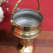 Load image into Gallery viewer, Vintage Flemish Brass Champagne Bucket with Swing Handle and Tin-Lined Interior. B12712
