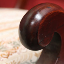 Load image into Gallery viewer, Antique English Mahogany Armchair with Scroll Arms and Floral Upholstery. B12639
