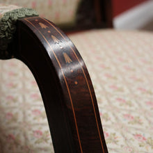 Load image into Gallery viewer, x SOLD Antique French Armchair, Inlay to the timber. Suitable for the Hall, Bedroom or Living. B12240
