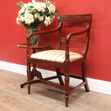 Load image into Gallery viewer, Antique English Mahogany Armchair with Turned Legs and H-Stretcher Base. B12640
