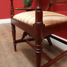 Load image into Gallery viewer, Antique English Mahogany Armchair with Turned Legs and H-Stretcher Base. B12640
