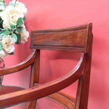 Load image into Gallery viewer, Antique English Mahogany Armchair with Turned Legs and H-Stretcher Base. B12640
