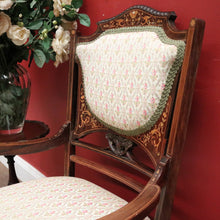 Load image into Gallery viewer, x SOLD Antique French Chair, Padded back and Seat, Floral Fabric, Bedroom, Living or Hall Arm Chair. B12241
