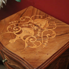 Load image into Gallery viewer, x SOLD A Pair of French Walnut and Marquetry Inlay 4 Drawer Bedside Cabinets or Lamp Tables. B12242
