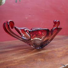 Load image into Gallery viewer, Murano Style Sommerso Art Glass Centrepiece with Amber and Aubergine Tones. B12271
