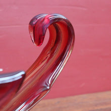 Load image into Gallery viewer, Murano Style Sommerso Art Glass Centrepiece with Amber and Aubergine Tones. B12271

